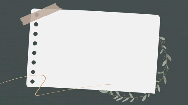 Vector de plantilla de papel de nota floral