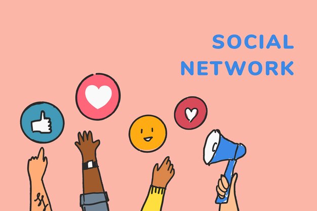 Vector de plantilla de red social con reacciones