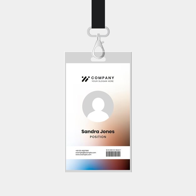 Vector de plantilla de tarjeta de identificación de personal para la identidad corporativa de la empresa de tecnología