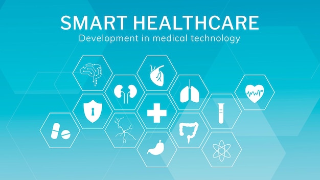 Vector de plantilla de tecnología de salud inteligente