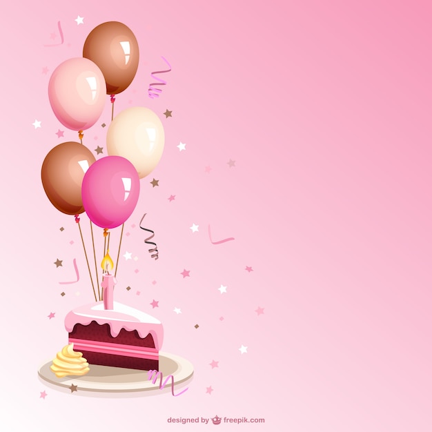 Vector de porción de tarta de cumpleaños