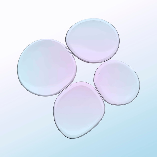 Vector de producto cosmético macro de burbuja líquida de aceite degradado