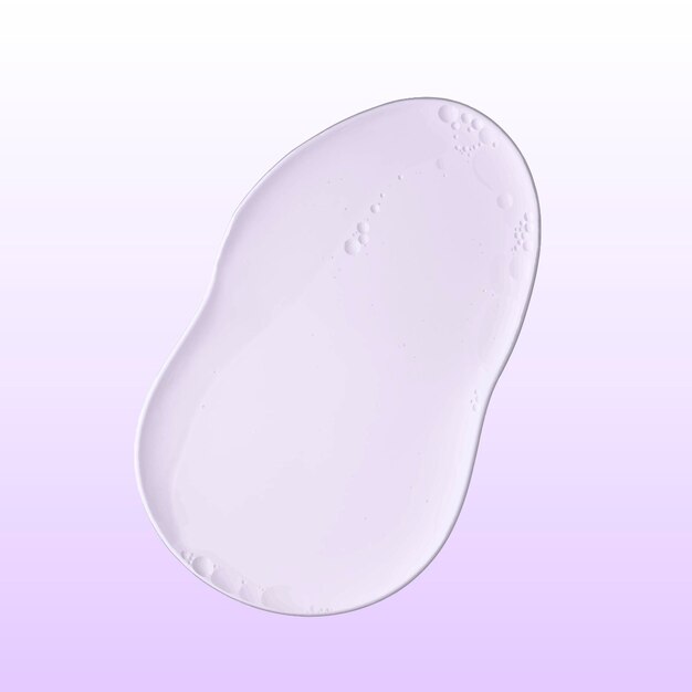 Vector de producto cosmético macro de burbuja líquida de aceite púrpura