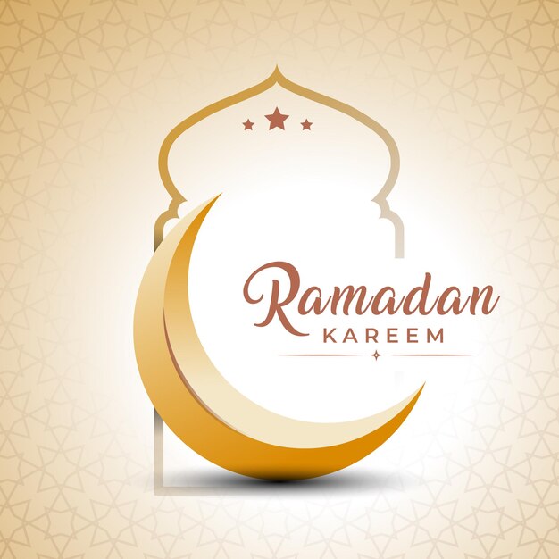 Vector Ramadan kareem atractiva bandera dorada árabe de las redes sociales