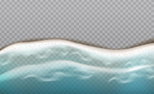 vector realista icono fondo mar océano ola con espuma desde la vista superior
