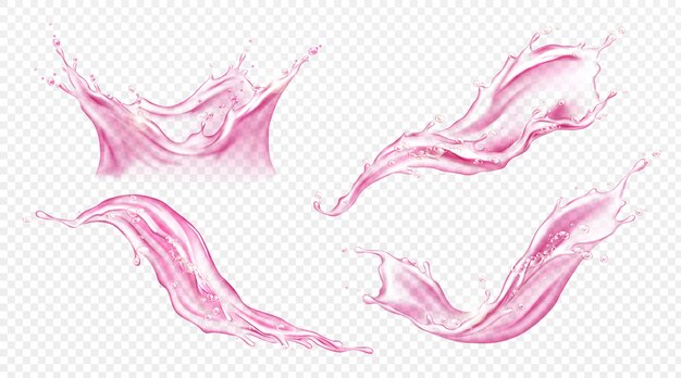 Vector realista splash de jugo o agua rosada