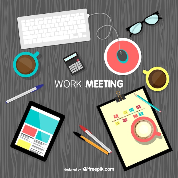 Vector gratuito vector de reunión de trabajo