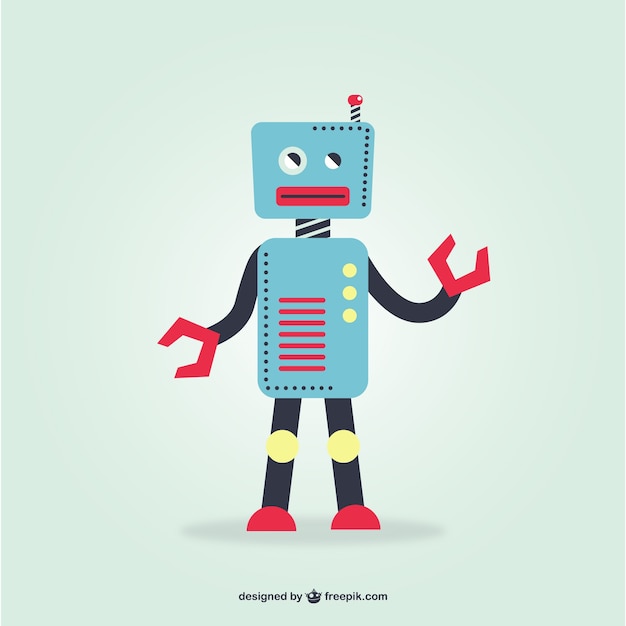 Vector de robot retro azul