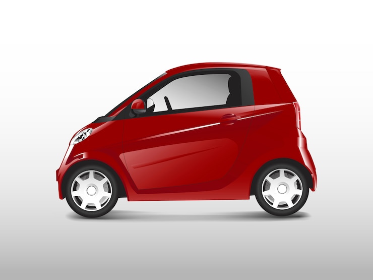 Vector gratuito vector rojo compacto coche híbrido