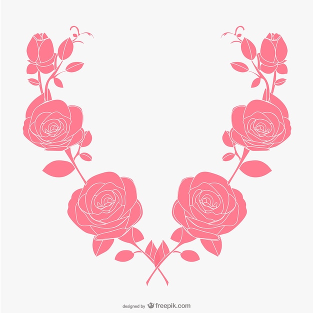 Vector gratuito vector de rosas artísticas