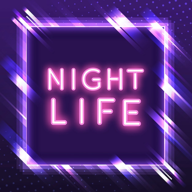 Vector de signo de neón rosa vida nocturna