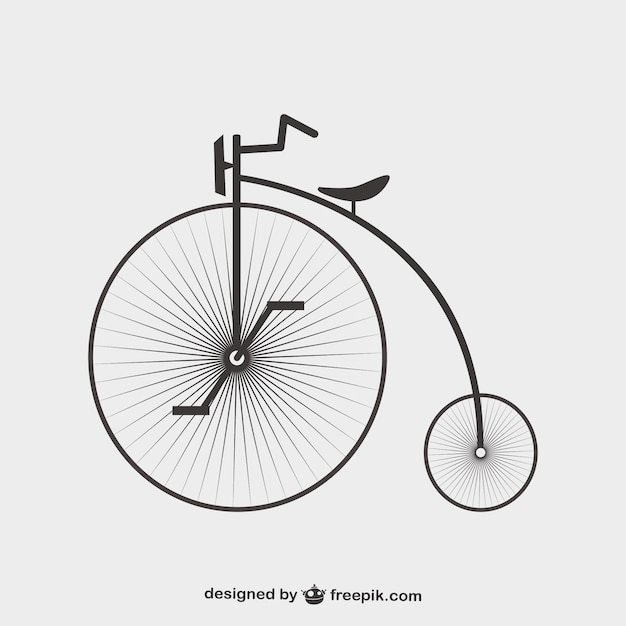 Vector silueta de bicicleta retro