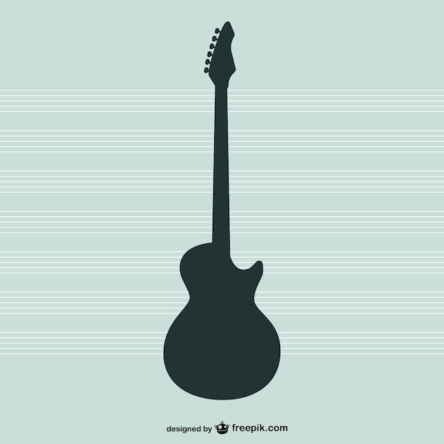 Vector gratuito vector silueta de guitarra