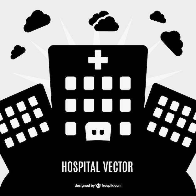 Vector gratuito vector silueta de hospital