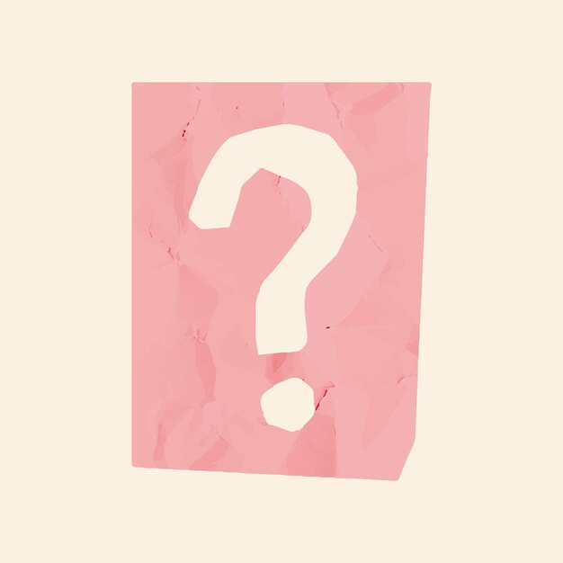 Vector de símbolo de corte de papel de signo de interrogación