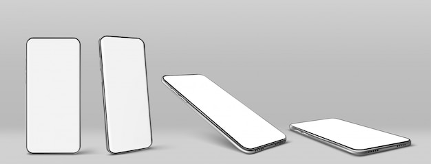 Vector smartphone con pantalla en blanco en blanco