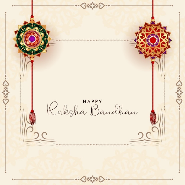 Vector de tarjeta de celebración del festival hindú feliz raksha bandhan