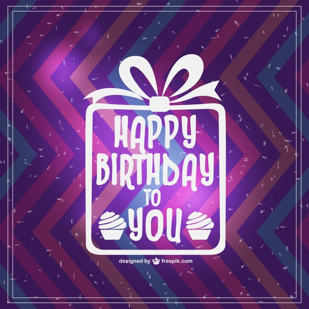 Vector tarjeta de cumpleaños con zig zag