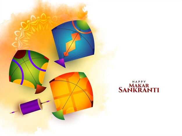 Vector de tarjeta de felicitación del festival indio cultural Makar Sankranti