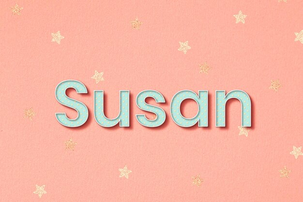 Vector de tipografía de arte de palabra de guión de Susan