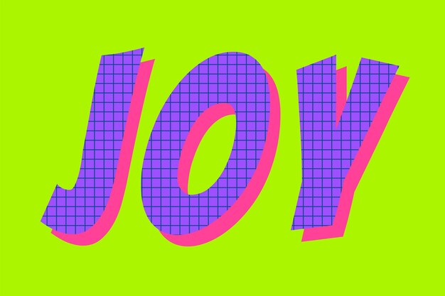 Vector de tipografía cómica de palabra alegría