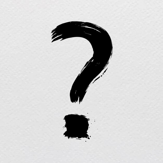Vector de tipografía de estilo de basura de trazo de pincel signo de interrogación