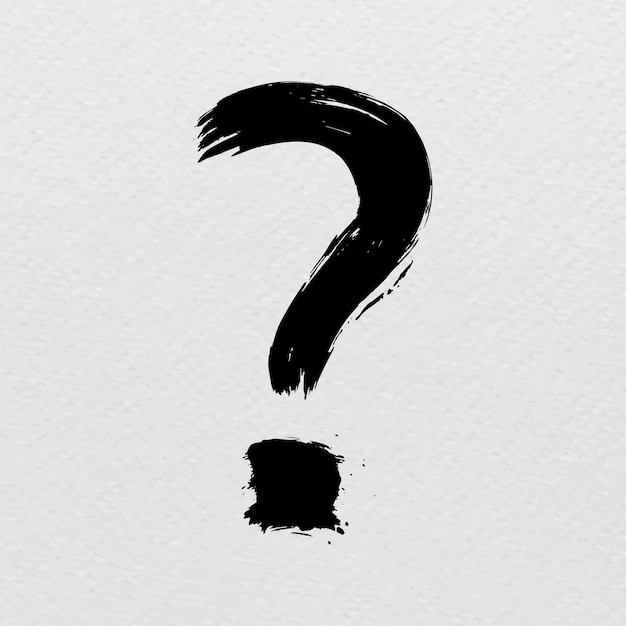 Vector de tipografía de estilo de basura de trazo de pincel signo de interrogación