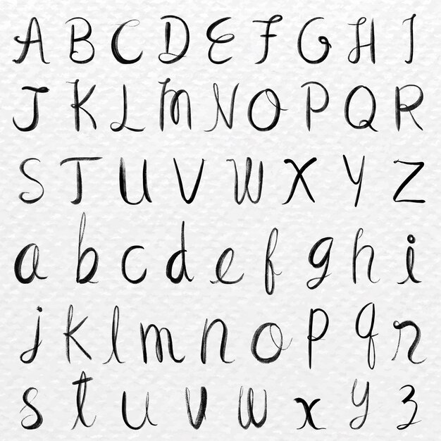 vector de tipografía de fuente de alfabeto de caligrafía cursiva