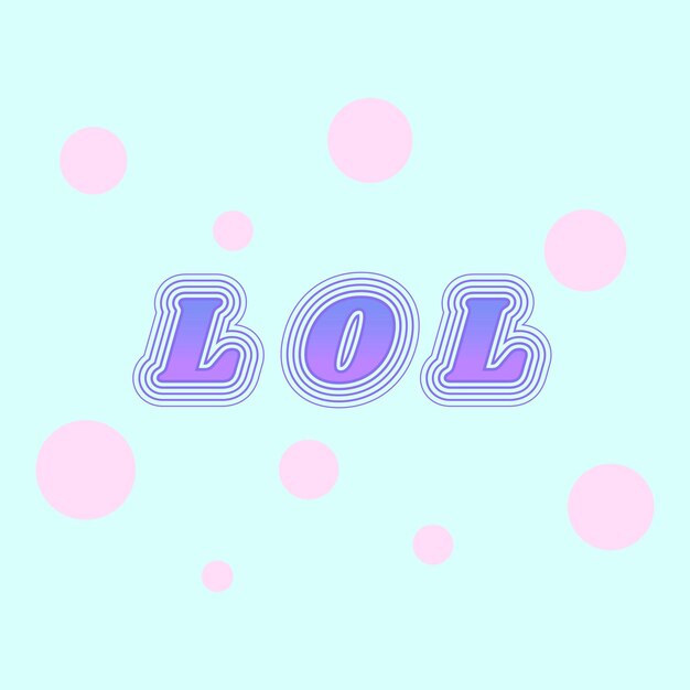 Vector de tipografía de fuente retro lol