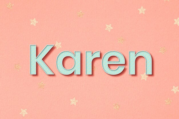 Vector de tipografía de nombre femenino Karen