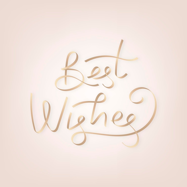 Vector gratuito vector de tipografía de oro mejores deseos