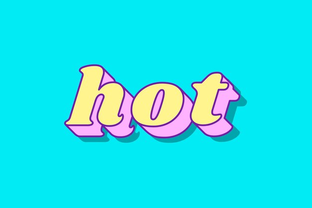 Vector de tipografía retro de palabra caliente