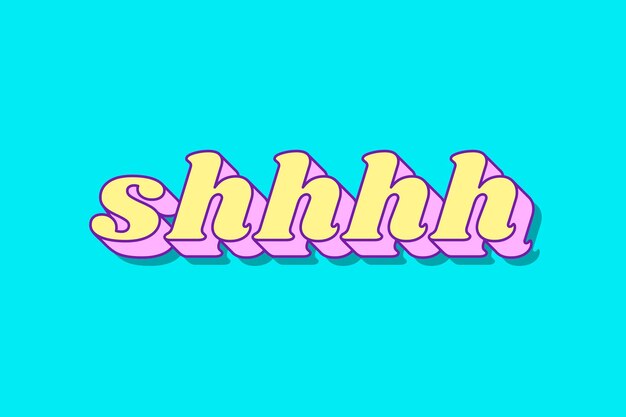 Vector de tipografía retro de palabra tranquila Shhhh
