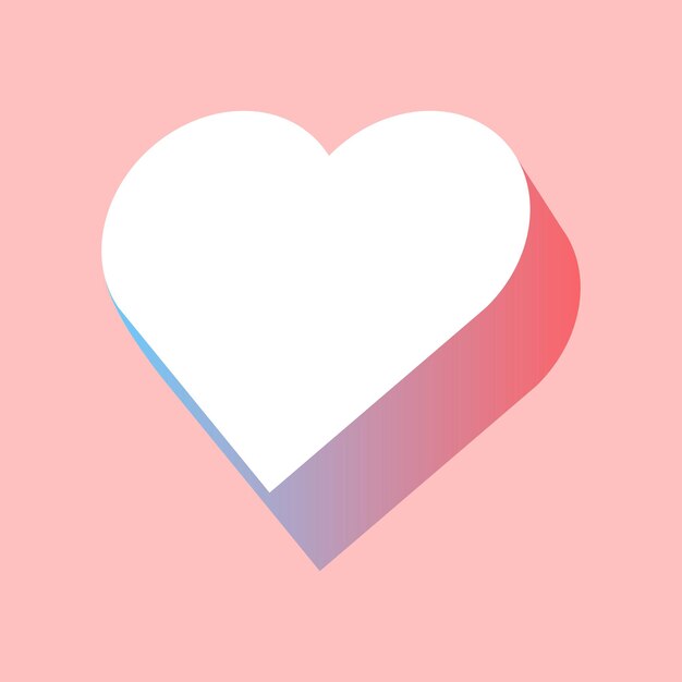 Vector de tipografía de símbolo de corazón isométrico