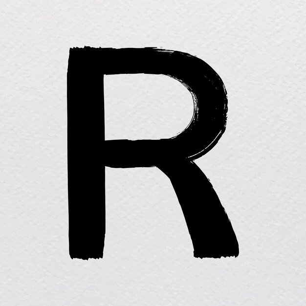 Vector de tipografía de trazo de pincel de letra R