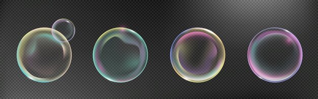 Vector transparente de bola de jabón realista rosada en 3D