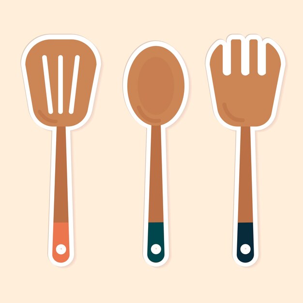 Vector utensilio equipo de cocina pegatina clipart