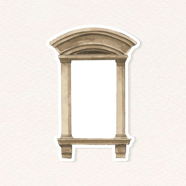 Vector vintage acuarela ilustración ventana europea arquitectura