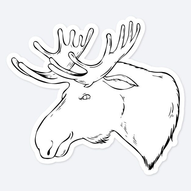 Vector vintage alce blanco y negro clipart
