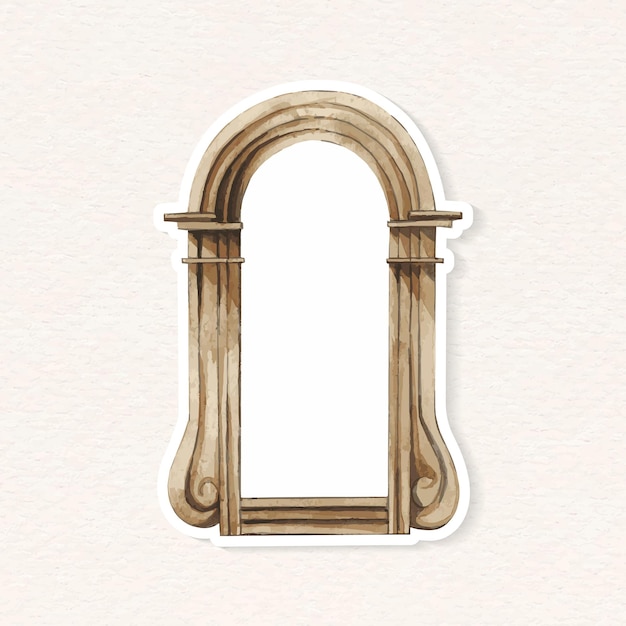 Vector vintage dibujado a mano acuarela clipart ventana europea arquitectura