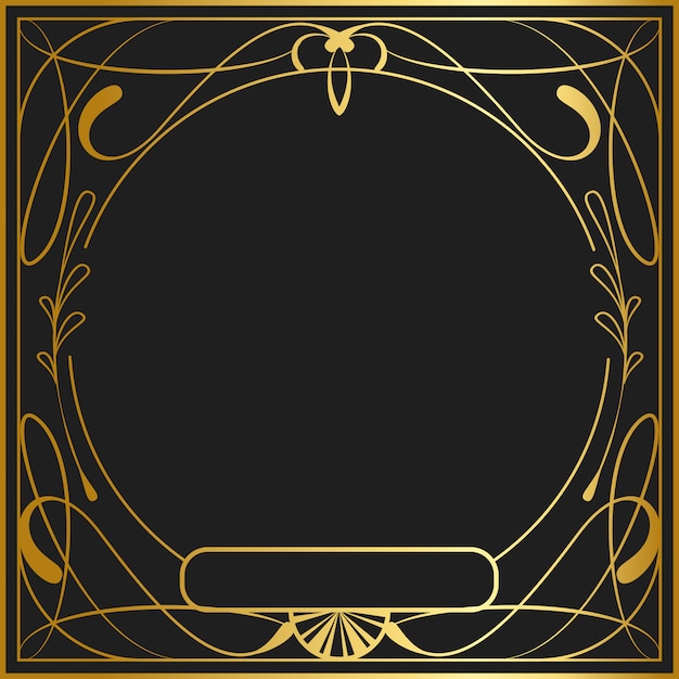 Vectores de colección vintage art nouveau insignia