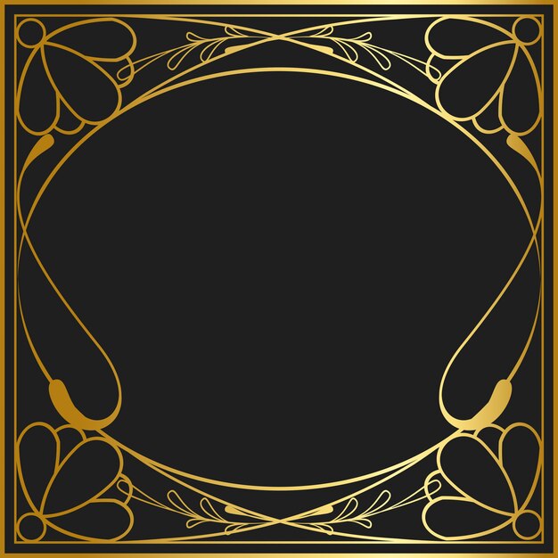 Vectores de colección vintage art nouveau insignia