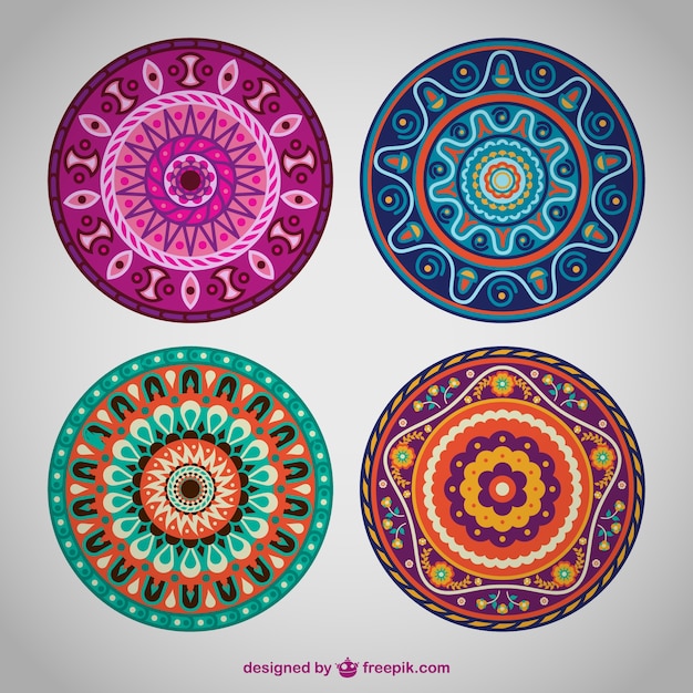 Vector gratuito vectores de colores estilo mandala