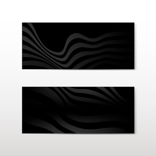 Vectores de diseño de banner abstracto negro