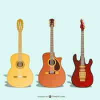 Vector gratuito vectores de diversas guitarras