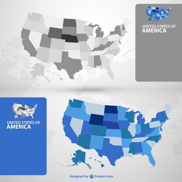 Vectores de mapas de Estados Unidos
