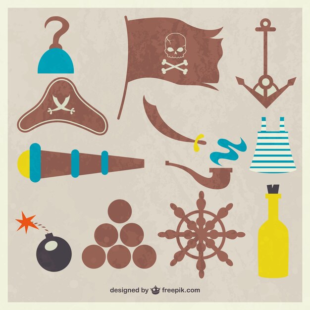 Vectores de piratas vintage