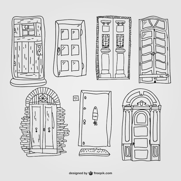 Vector gratuito vectores de puertas retro