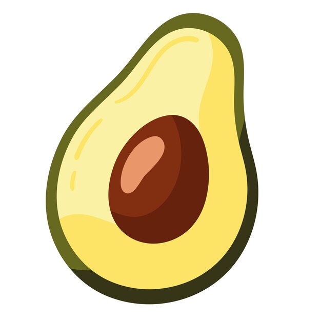 vegetal medio aguacate fresco