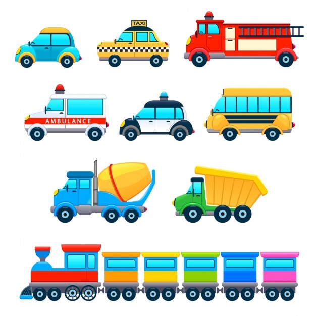 Vector gratuito vehículos divertidos